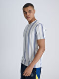 ERKEK TRIBUN LACİVERT ÇİZGİLİ TSHIRT