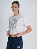 KADIN TRIBUN HALFTONE LOGOLU TSHIRT