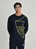 Fenerbahçe S.K. 25/26 Sezon Tribün All Over Baskı Logolu Erkek Sweatshirt