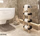 AHŞAP TUVALET KAĞITLIĞI 4 KAT RULO STANDLI 17 CM GENİŞLİK