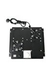 2'li Rack Kabinet Fan Modülü Termostatlı Ral 9005 Siyah 2 Yıl Üretici Garantili
