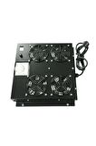 4lü Rack Kabinet Fan Modülü Termostatlı Ral 9005 Siyah 2 Yıl Üretici Garantili