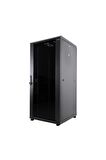 26u 600x600mm 19'' Dikili Tip Network Rack Kabinet Siyah 2 Yıl Üretici Garantili