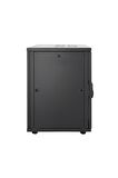 16u 600x600mm 19'' Dikili Tip Network Rack Kabinet Siyah