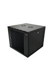 9u 19'' 600x600mm Duvar Tipi Kabinet Tek Gövdeli Siyah 2 Yıl Üretici Garantili