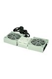 Gri Rack Kabinet Fan Modülü Termostatlı Duvar Tipi 2li