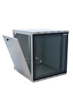9U 540x400 mm Eko Serisi Yan Panelli Tek Gövdeli Duvar Tipi Kabinet Gri 2 Yıl Üretici Garantili