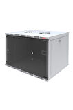 9U 540x400 mm Eko Serisi Yan Panelli Tek Gövdeli Duvar Tipi Kabinet Gri 2 Yıl Üretici Garantili