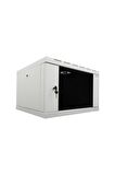9u 19'' 600 600 mm Duvar Tipi Kabinet Tek Gövdeli Gri 2 Yıl Üretici Garantili