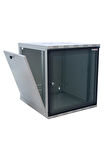 15U 540x550 mm Eko Serisi Yan Panelli Tek Gövdeli Duvar Tipi Kabinet Gri 2 Yıl Üretici Garantili