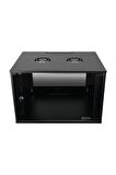 7U 600x600 Mm Duvar Tipi Soho Rack Kabinet Siyah 2 Yıl Üretici Garantili