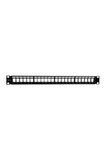 Bakır Rj45 Ftp Patch Panel 24 Port 1u 19'' Siyah Zırhlı Ral 9005 2 Yıl Üretici Garantili