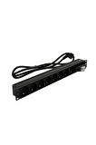 1U 19" 8xALMAN ALÜMİNYUM ON-OFF SWITCH FRANSIZ FİŞ 1,5m PDU