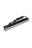 Alman Tipi Schuko Soketli 1U 4'lü PDU 16A Devre Kesicili