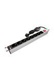 Alman Tipi Schuko Soketli 1U 8'li On/Off Switchli 1,5m