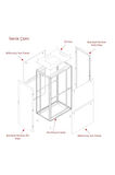 Canovate 42U 800*1200 FLATPACK 19'' Dikili Tip INORAX-AL SERVER KABİN Siyah 2 Yıl Üretici Garantili