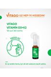 D3 Vitamini (1000 IU) + K2 Vitamini İçeren 20 ml Bitkisel Bazlı Sprey