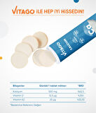 Vitago ProKalsiyum, Vitamin D,Vitamin K2 Efervesan Tablet