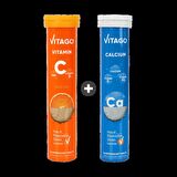 2'li Paket-Vitago Vitamin C+Kalsiyum, 20'li Efervesan Tablet