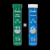 2'li Paket-Vitago Multivitamin+Kalsiyum Efervesan Tablet