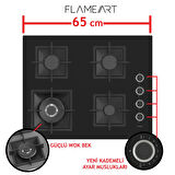 FERRE SC405-WFA FLAMEART SİYAH BĞZ. DÖKÜM IZG. 65 CM CAM OCAK