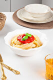 Porsima Porselen Servis Tabağı Salata Çerez Sunum Yemek Kasesi 20 cm