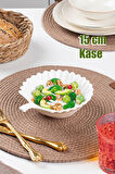 Porsima 1747n Porselen Kase Yaprak Desenli Derin Salata Kase 15cm