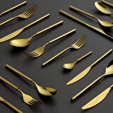 Jumbo 6000 Roller Titanyum Gold 84 Parça 12 Kişilik Çatal Kaşık Bıçak Seti