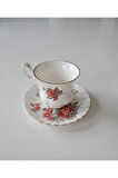 Bone China England Centennial Rose ANTIQUE Double Size Coffee Cup & Saucer
