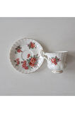 Bone China England Centennial Rose ANTIQUE Double Size Coffee Cup & Saucer