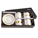 Jumbo Luces Gold 4 Kişilik Kahve Fincan Takımı 90 ml