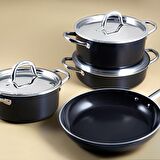 Jumbo Swiss Crystal Black Tencere Seti 7 Parça