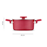 Jumbo Swiss Crystal Red 7 Parça Tencere Seti