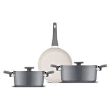 Jumbo Swiss Crystal Grey 5 Parça Tencere Seti