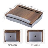 LS031 - Minderli Eğim Ayarlanabilir 13" ve 15.6" Laptop Sehpası Taşınabilir Telefon Bölmeli Masa