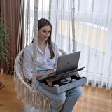 LS031 - Minderli Eğim Ayarlanabilir 13" ve 15.6" Laptop Sehpası Taşınabilir Telefon Bölmeli Masa