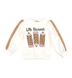 KIZ ÇOCUK KOLLARI PELUŞ DETAYLI SWEATSHIRT
