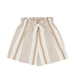 KIZ ÇOCUK KETEN KARIŞIMLI ÇİZGİLİ ŞORT