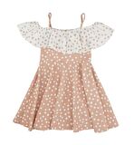 KIZ ÇOCUK PUANTİYE DESENLİ KLOŞ ELBİSE