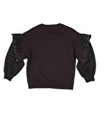 KIZ ÇOCUK KOLLARI VOLANLI SWEATSHIRT 