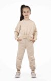 KIZ ÇOCUK ASİMETRİK LASTİKLİ SWEATSHIRT