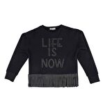 KIZ ÇOCUK TAŞ BASKILI SWEATSHIRT 