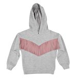 KIZ ÇOCUK PÜSKÜL DETAYLI KAPÜŞONLU SWEATSHIRT