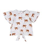 KIZ ÇOCUK BASKILI BELDEN BAĞLAMALI BLUZ 