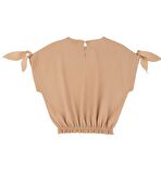 KIZ ÇOCUK BELİ LASTİKLİ KOL BAĞLAMA DETAYLI BLUZ