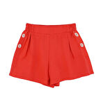 KIZ ÇOCUK DÜĞME DETAY ŞORT