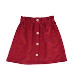 KIZ ÇOCUK DÜĞMELİ KADİFE ETEK