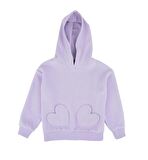 Kapşonlu Kalp Desenli Sweatshırt