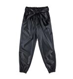 KIZ ÇOCUK PAÇASI LASTİKLİ DERİ PANTOLON 