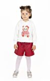 KIZ ÇOCUK KAPÜŞONLU BASKILI SWEATSHIRT 